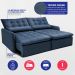 Sofá Sem Caixa Retrátil 1,60m SoftGel Celeste Velusoft Azul Cama inBox