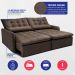 Sofá Sem Caixa Retrátil 1,60m SoftGel Celeste Velusoft Café Cama inBox