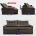 Sofá Sem Caixa Retrátil 1,60m SoftGel Celeste Velusoft Café Cama inBox