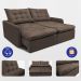 Sofá Sem Caixa Retrátil 1,60m SoftGel Celeste Velusoft Café Cama inBox
