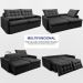 Sofá Sem Caixa Retrátil 1,60m SoftGel Celeste Velusoft Preto Cama inBox