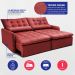 Sofá Sem Caixa Retrátil 1,60m SoftGel Celeste Velusoft Vermelho Cama inBox