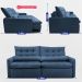 Sofá Sem Caixa Retrátil 1,80m SoftGel Celeste Velusoft Azul Cama inBox