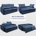 Sofá Sem Caixa Retrátil 1,80m SoftGel Celeste Velusoft Azul Cama inBox