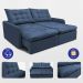 Sofá Sem Caixa Retrátil 1,80m SoftGel Celeste Velusoft Azul Cama inBox