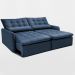 Sofá Sem Caixa Retrátil 1,80m SoftGel Celeste Velusoft Azul Cama inBox