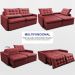 Sofá Sem Caixa Retrátil 1,80m SoftGel Celeste Velusoft Vermelho Cama inBox