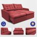 Sofá Sem Caixa Retrátil 1,80m SoftGel Celeste Velusoft Vermelho Cama inBox