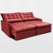 Sofá Sem Caixa Retrátil 1,80m SoftGel Celeste Velusoft Vermelho Cama inBox