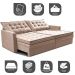 Sofá Sem Caixa Retrátil Baú 1,60m Cama inBox Secret Suede Velusoft Bege 