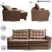 Sofá Sem Caixa Retrátil Baú 1,60m Cama inBox Secret Suede Velusoft Castor 