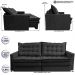 Sofá Sem Caixa Retrátil Baú 1,60m Cama inBox Secret Suede Velusoft Preto 