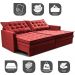 Sofá Sem Caixa Retrátil Baú 1,60m Cama inBox Secret Suede Velusoft Vermelho