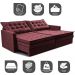 Sofá Sem Caixa Retrátil Baú 1,60m Cama inBox Secret Suede Velusoft Vinho 