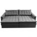 Sofá Sem Caixa Retrátil Baú 1,80m Cama inBox Secret Suede Velusoft Cinza 