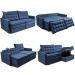 Sofá Sem Caixa Retrátil Baú 2,00m Cama inBox Secret Suede Velusoft Azul 