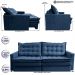 Sofá Sem Caixa Retrátil Baú 2,00m Cama inBox Secret Suede Velusoft Azul 