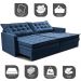 Sofá Sem Caixa Retrátil Baú 2,00m Cama inBox Secret Suede Velusoft Azul 