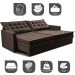 Sofá Sem Caixa Retrátil Baú 2,00m Cama inBox Secret Suede Velusoft Café 