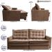 Sofá Sem Caixa Retrátil Baú 2,00m Cama inBox Secret Suede Velusoft Castor 