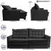 Sofá Sem Caixa Retrátil Baú 2,00m Cama inBox Secret Suede Velusoft Preto 