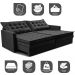 Sofá Sem Caixa Retrátil Baú 2,00m Cama inBox Secret Suede Velusoft Preto 