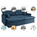 Sofá Sem Caixa Retrátil Reclinável 2,15m Cama inBox Versátil com Pillow Top e Molas Velusoft Azul