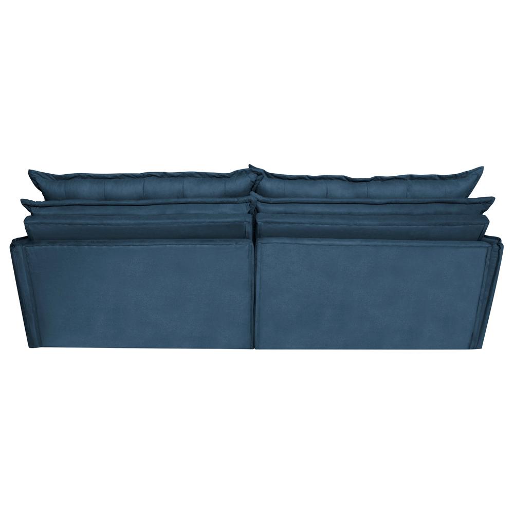 Sofá Sem Caixa Retrátil Reclinável 2,15m Cama inBox Versátil com Pillow Top e Molas Velusoft Azul