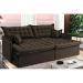 Sofá Sem Caixa Retrátil Reclinável 2,15m Cama inBox Versátil com Pillow Top e Molas Velusoft Café