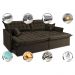 Sofá Sem Caixa Retrátil Reclinável 2,15m Cama inBox Versátil com Pillow Top e Molas Velusoft Café