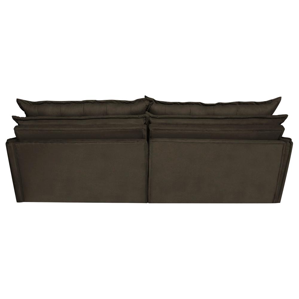 Sofá Sem Caixa Retrátil Reclinável 2,15m Cama inBox Versátil com Pillow Top e Molas Velusoft Café