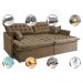 Sofá Sem Caixa Retrátil Reclinável 2,15m Cama inBox Versátil com Pillow Top e Molas Velusoft Castor