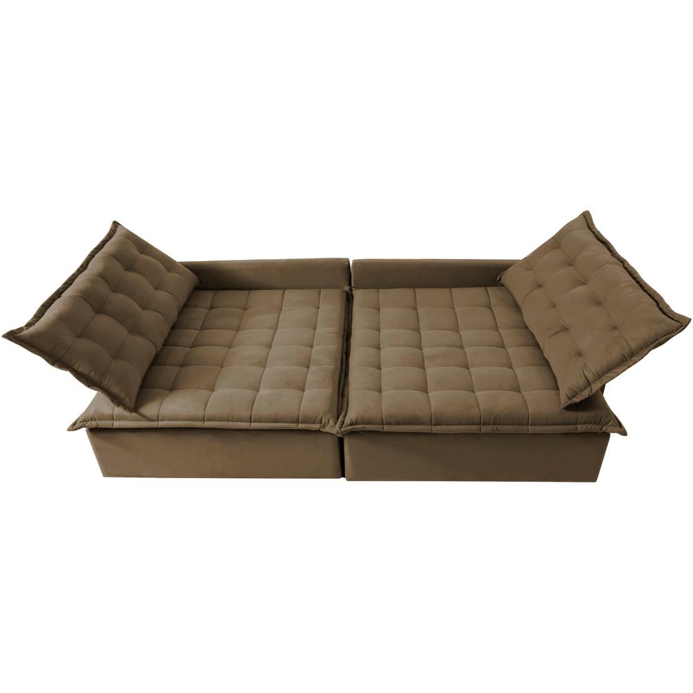 Sofá Sem Caixa Retrátil Reclinável 2,15m Cama inBox Versátil com Pillow Top e Molas Velusoft Castor