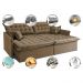 Sofá Sem Caixa Retrátil Reclinável 2,35m Cama inBox Versátil com Pillow Top e Molas Velusoft Castor