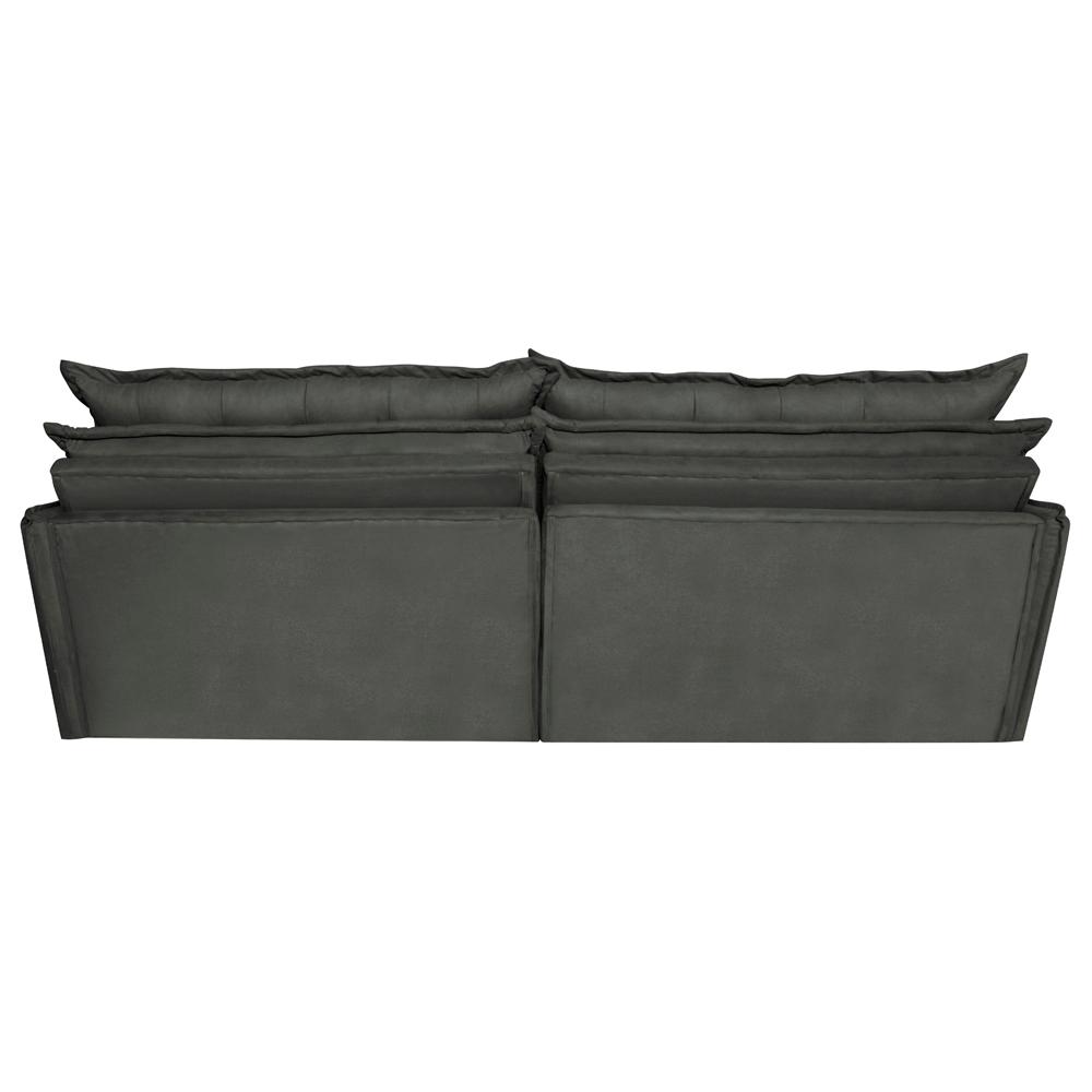 Sofá Sem Caixa Retrátil Reclinável 2,35m Cama inBox Versátil com Pillow Top e Molas Velusoft Cinza