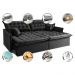Sofá Sem Caixa Retrátil Reclinável 2,35m Cama inBox Versátil com Pillow Top e Molas Velusoft Preto