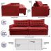 Sofá Sem Caixa Retrátil Reclinável 2,35m Cama inBox Versátil com Pillow Top e Molas Velusoft Vermelho