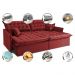 Sofá Sem Caixa Retrátil Reclinável 2,35m Cama inBox Versátil com Pillow Top e Molas Velusoft Vermelho
