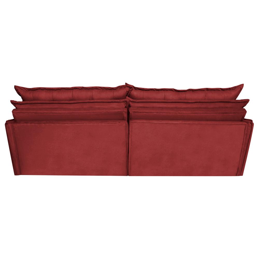 Sofá Sem Caixa Retrátil Reclinável 2,35m Cama inBox Versátil com Pillow Top e Molas Velusoft Vermelho