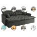 Sofá Sem Caixa Retrátil Reclinável 2,75m Cama inBox Versátil com Pillow Top e Molas Velusoft Cinza