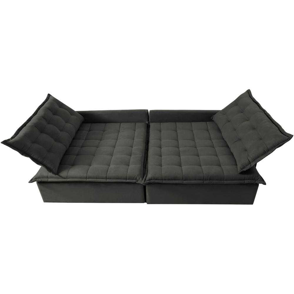 Sofá Sem Caixa Retrátil Reclinável 2,75m Cama inBox Versátil com Pillow Top e Molas Velusoft Cinza