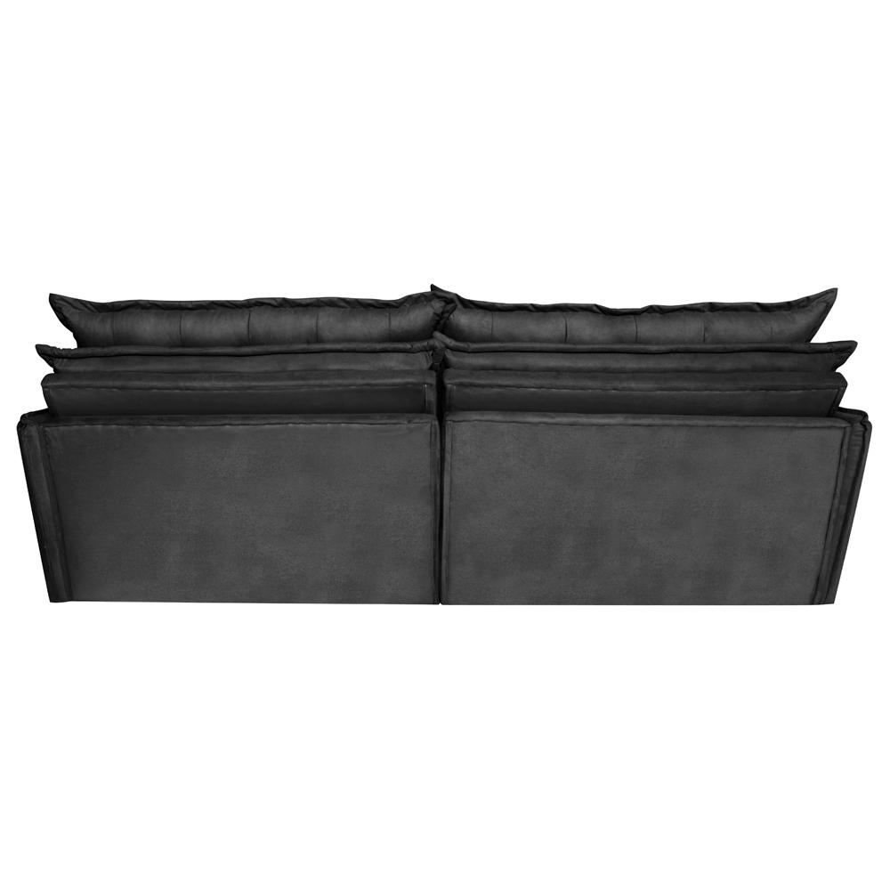 Sofá Sem Caixa Retrátil Reclinável 2,75m Cama inBox Versátil com Pillow Top e Molas Velusoft Preto