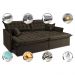 Sofá Sem Caixa Retrátil Reclinável 2,95m Cama inBox Versátil com Pillow Top e Molas Velusoft Café