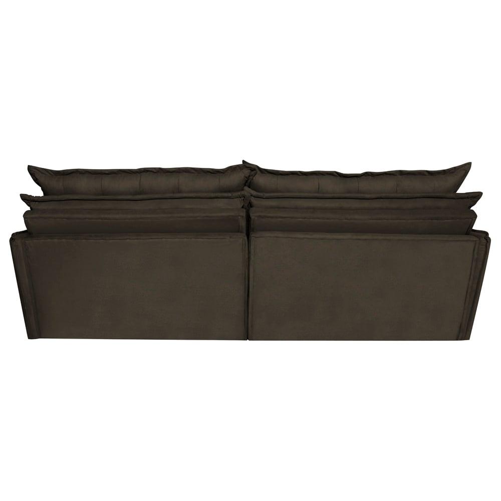 Sofá Sem Caixa Retrátil Reclinável 2,95m Cama inBox Versátil com Pillow Top e Molas Velusoft Café