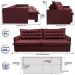 Sofá Sem Caixa Retrátil Reclinável 2,95m Cama inBox Versátil com Pillow Top e Molas Velusoft Vinho