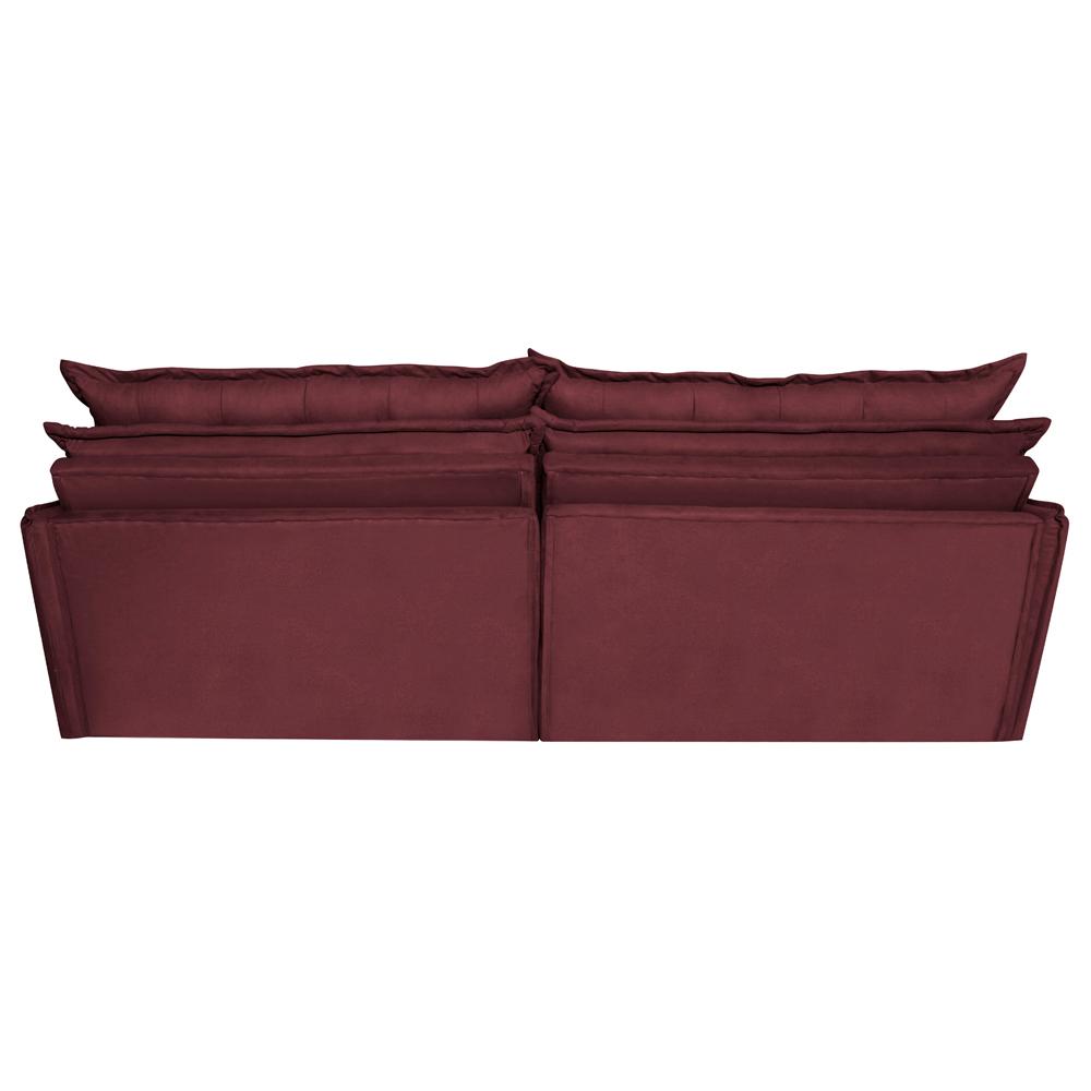 Sofá Sem Caixa Retrátil Reclinável 2,95m Cama inBox Versátil com Pillow Top e Molas Velusoft Vinho