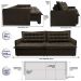 Sofá Sem Caixa Retrátil e Reclinável 1,55m Cama inBox Versátil Suede Velusoft Café