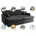 Sofá Sem Caixa Retrátil e Reclinável 1,55m Cama inBox Versátil Suede Velusoft Preto