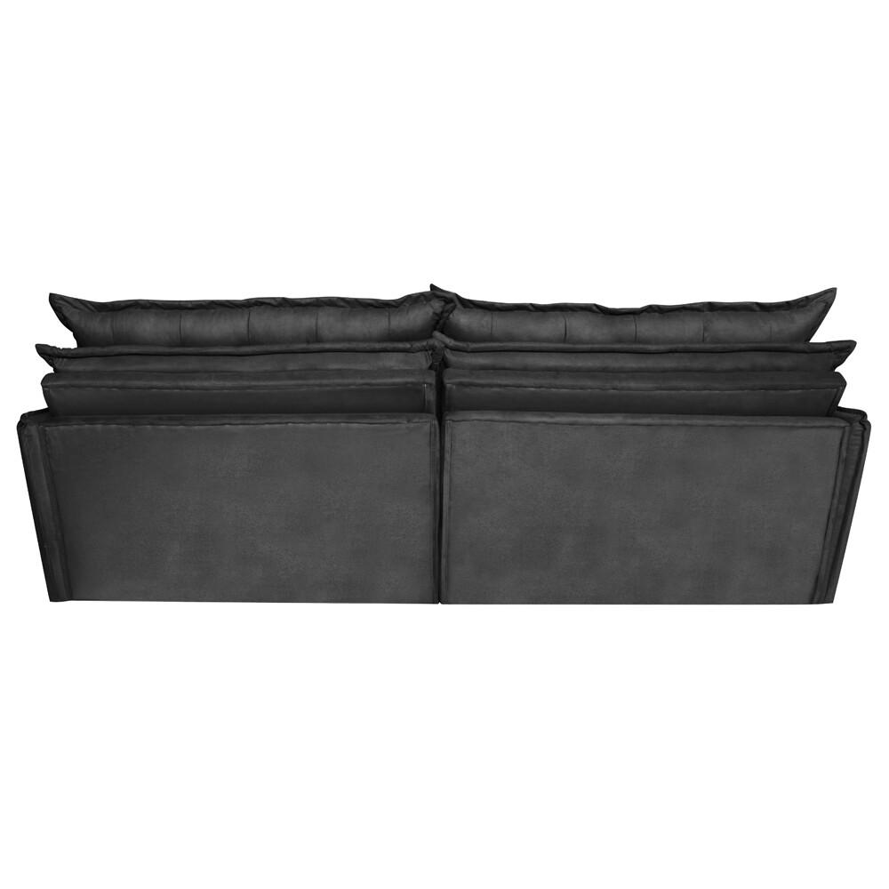 Sofá Sem Caixa Retrátil e Reclinável 1,55m Cama inBox Versátil Suede Velusoft Preto