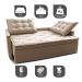 Sofá Sem Caixa Retrátil e Reclinável 1,65m Cama inBox Studio Suede Velusoft Bege